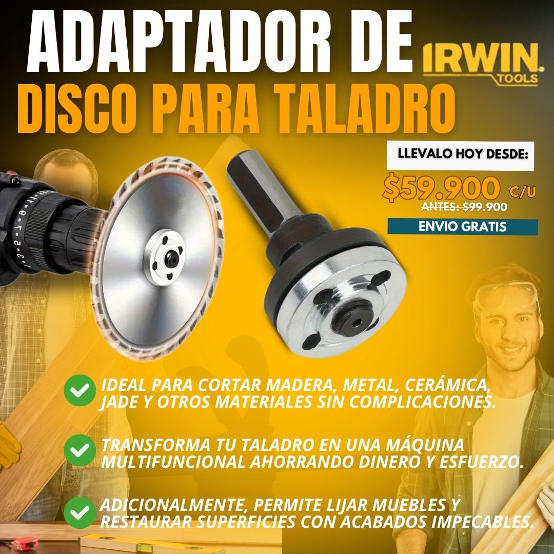 ADAPTADOR DE DISCOS PARA TALADRO |IRWIN TOOLS®|
