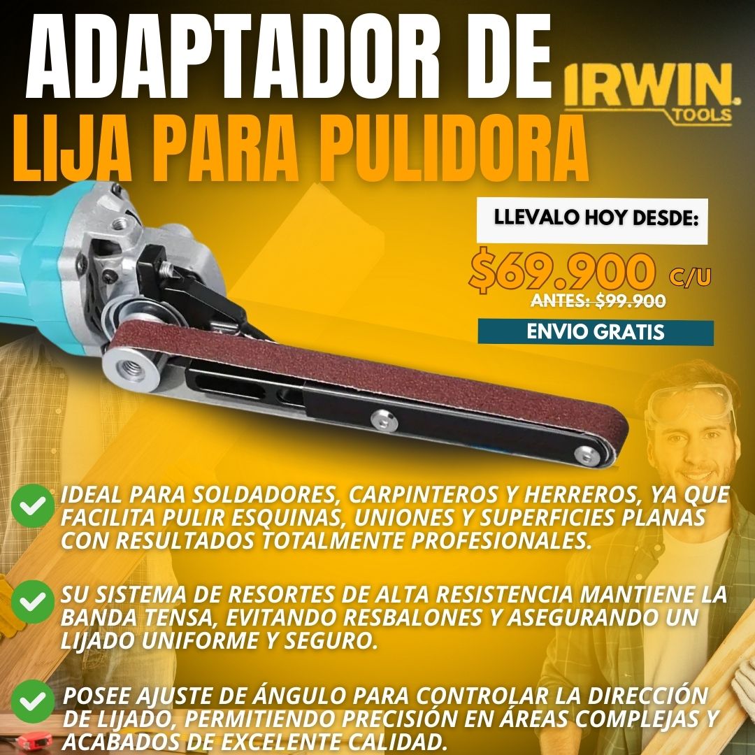 ADAPTADOR DE LIJA EN BANDA PARA PULIDORA |IRWIN TOOLS®|