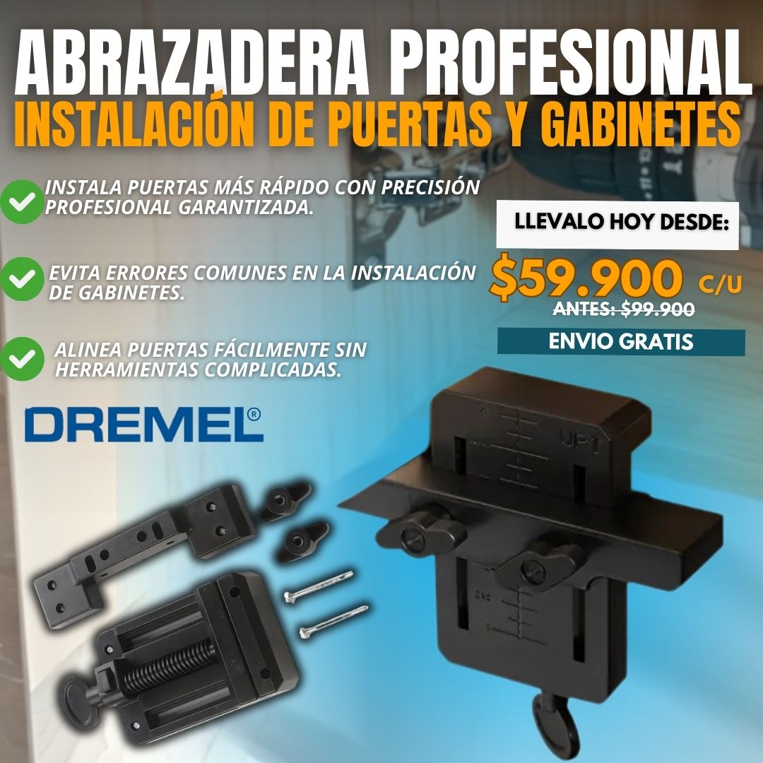 ABRAZADERA DE INTALACION DE PUERTAS DE GABINETE |DREMEL®|